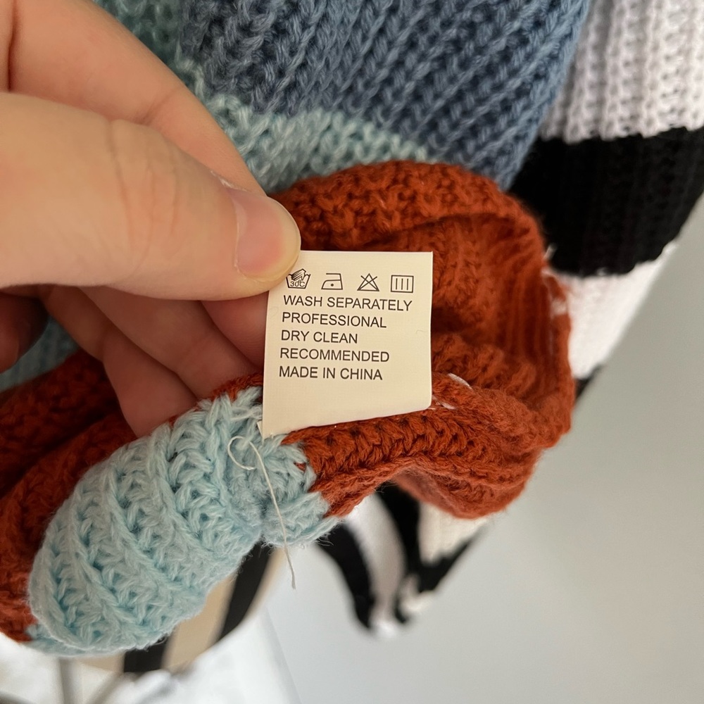 Adele B Color Block Sweater With Striped Sleeves … - image 7